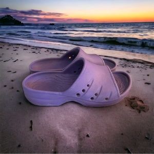 LL BEAN Slide Sandals Womens 7 kids 5 Slip On Flip Flop Flats Rubber purple